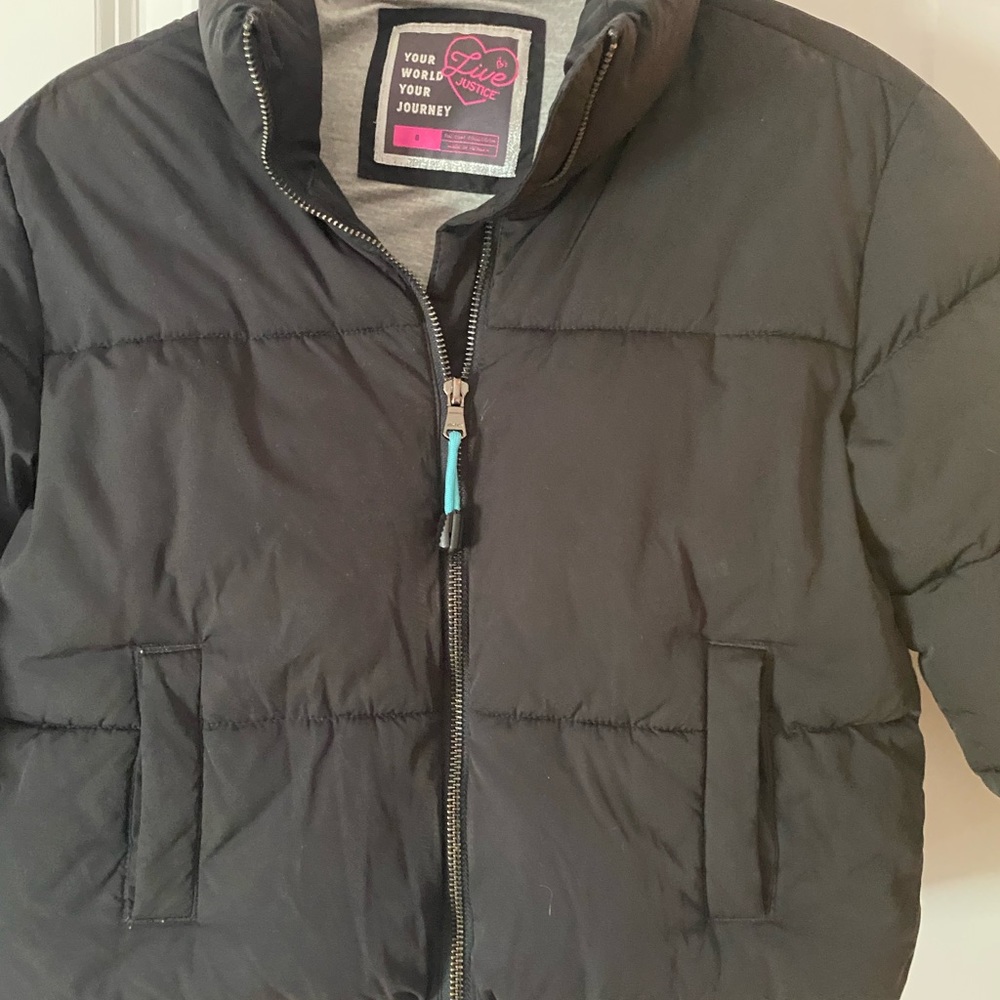 Girls justice black puffer.